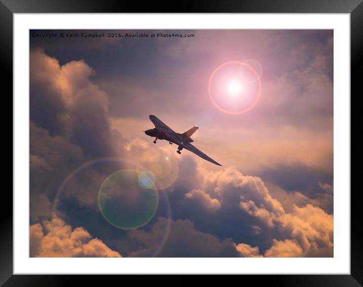 Vulcan XH558 returning home Framed Mounted Print by Keith Campbell
