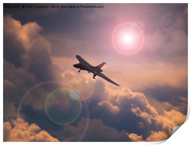 Vulcan XH558 returning home Print by Keith Campbell