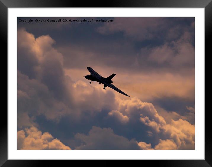 Vulcan XH558 nearly home Framed Mounted Print by Keith Campbell