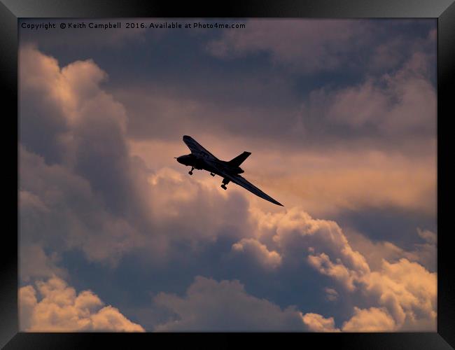 Vulcan XH558 nearly home Framed Print by Keith Campbell