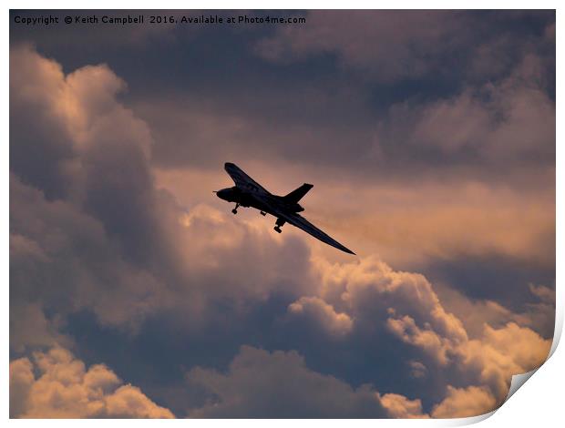 Vulcan XH558 nearly home Print by Keith Campbell