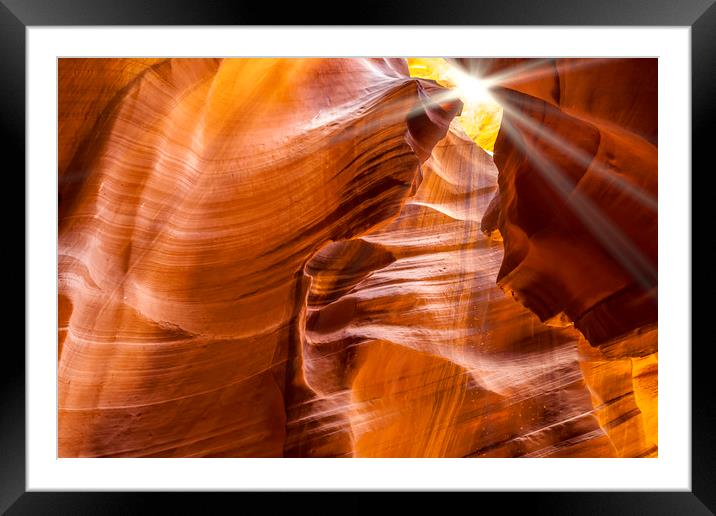 ANTELOPE CANYON Sunrays Framed Mounted Print by Melanie Viola