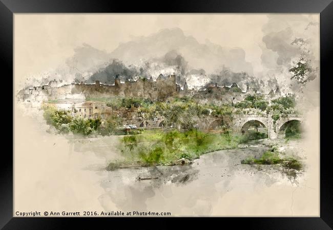 The Citadel Carcassonne  Framed Print by Ann Garrett