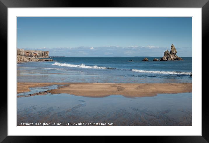 Broadhaven South Framed Mounted Print by Leighton Collins