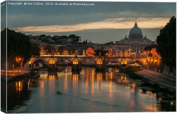 Boat Trip at Sunset in Rome Canvas Print by Ian Collins