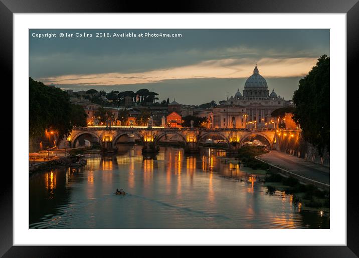 Boat Trip at Sunset in Rome Framed Mounted Print by Ian Collins