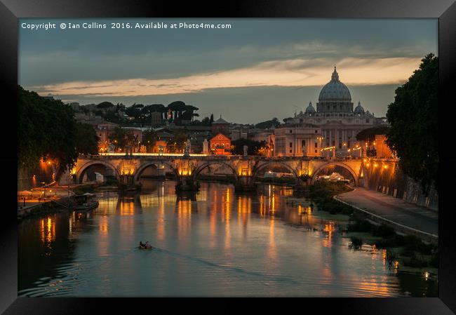 Boat Trip at Sunset in Rome Framed Print by Ian Collins