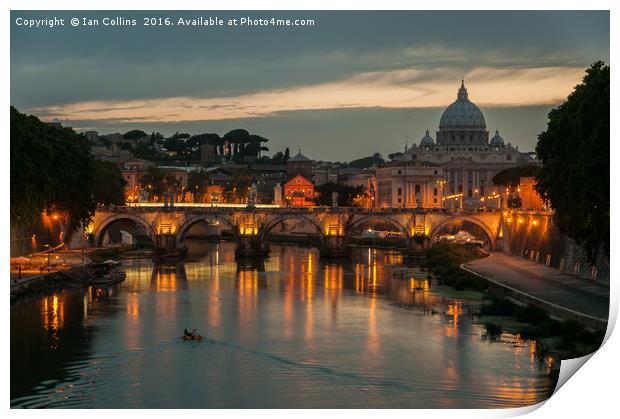 Boat Trip at Sunset in Rome Print by Ian Collins