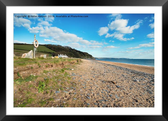 The Beach at Beesands in Devon Framed Mounted Print by Helen Hotson