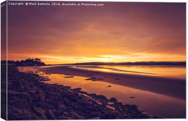 Golden Sunset at Sandside, Cumbria Canvas Print by Mark Battista