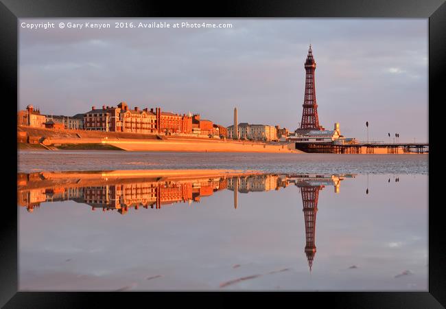 Golden Mile Reflections Blackpool Framed Print by Gary Kenyon
