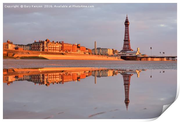 Golden Mile Reflections Blackpool Print by Gary Kenyon