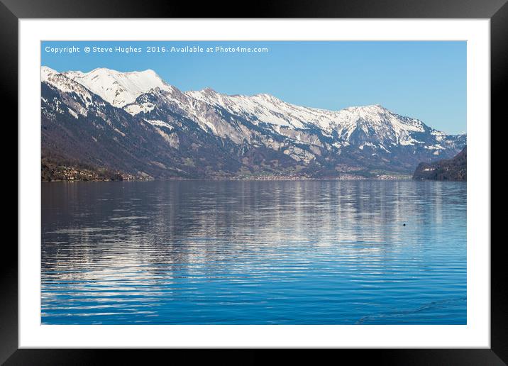 Lake Thunersee,  Interlaken Switzerland Framed Mounted Print by Steve Hughes