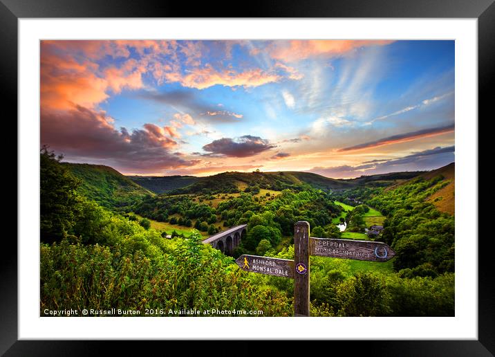 Buy Framed Mounted Prints of Monsal Head sunset by Russell Burton