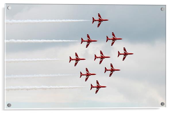 Red Arrows flying in diamond formation Acrylic by Simon Marshall