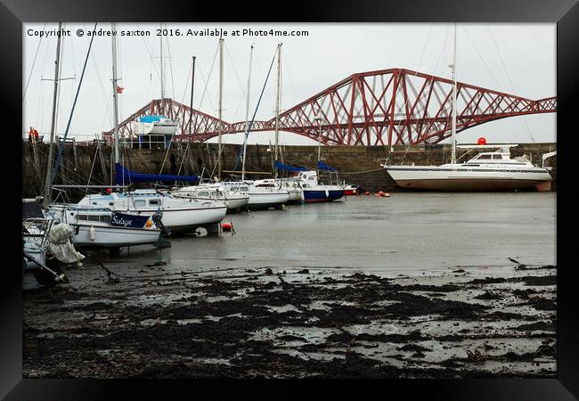 QUEENSFERRY HARBOUR Framed Print by andrew saxton