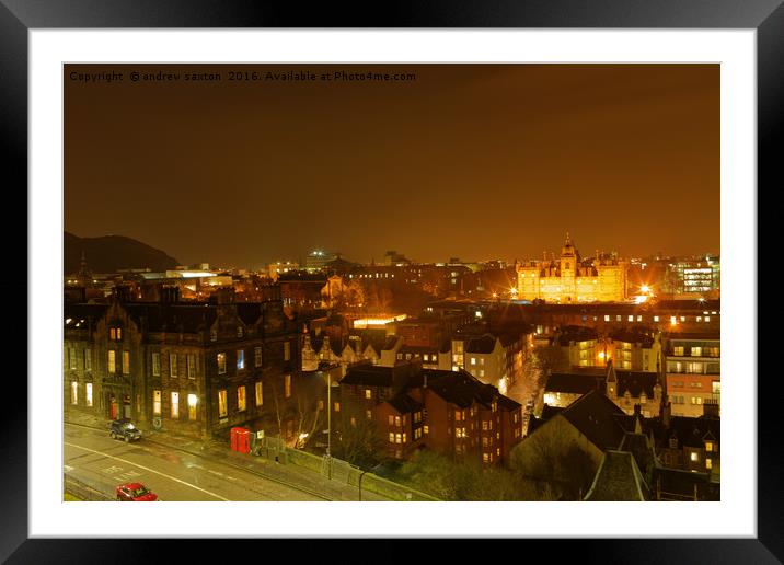 A VIEW FROM THE CASTLE Framed Mounted Print by andrew saxton