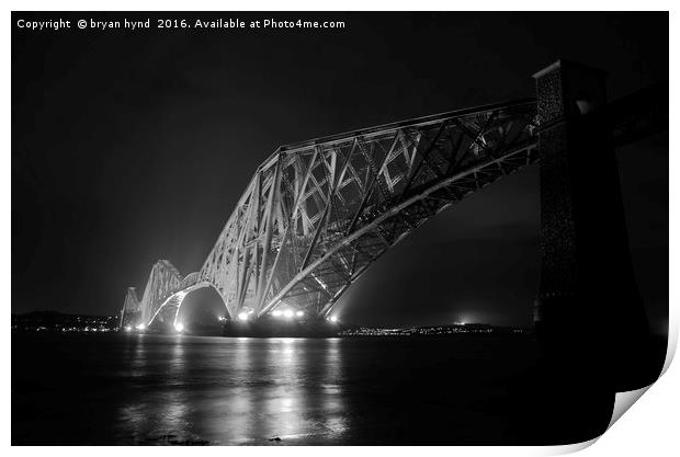 Railbridge Black & White Print by bryan hynd