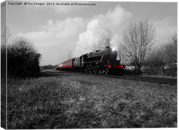 44871 Stainer class black 5 steam train Canvas Print by Derrick Fox Lomax