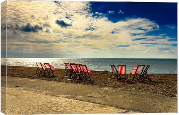 Abandoned Deck Chairs Canvas Print by Nick Rowland