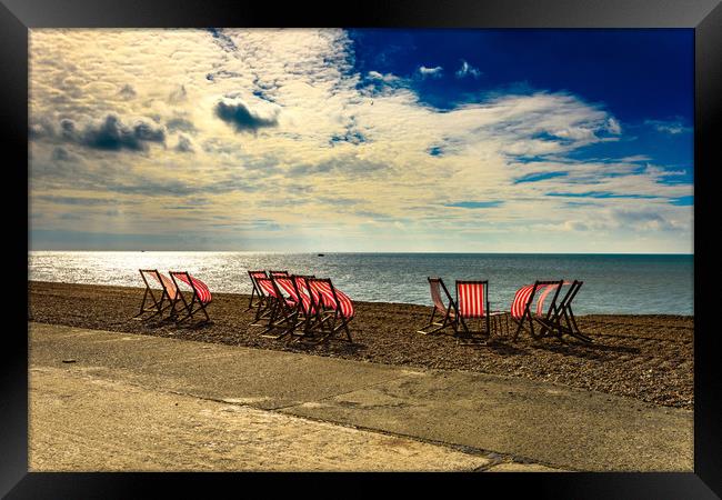Abandoned Deck Chairs Framed Print by Nick Rowland