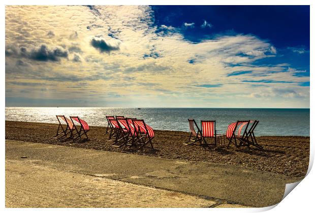 Abandoned Deck Chairs Print by Nick Rowland