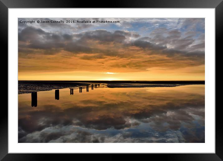 Blackpool beach Sunset Framed Mounted Print by Jason Connolly