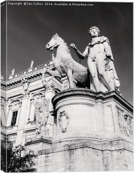 Statue of Castor, Rome Canvas Print by Ian Collins