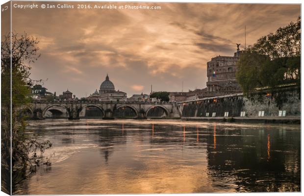 River Sunset, Rome Canvas Print by Ian Collins