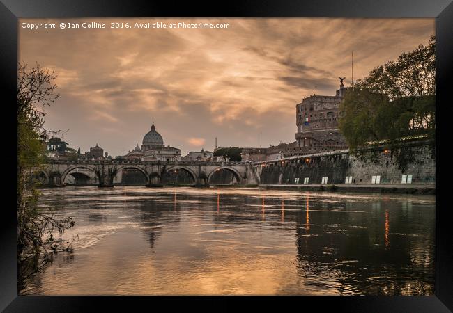 River Sunset, Rome Framed Print by Ian Collins