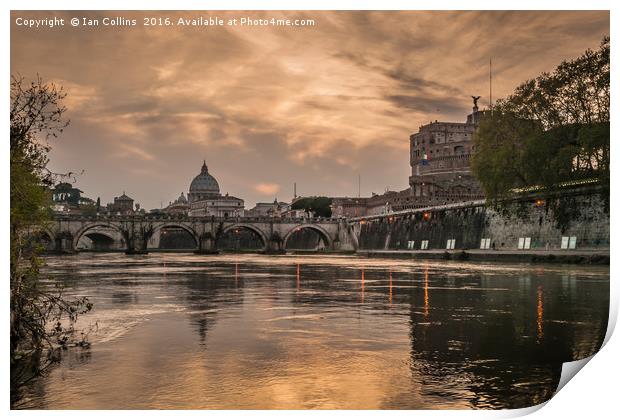 River Sunset, Rome Print by Ian Collins