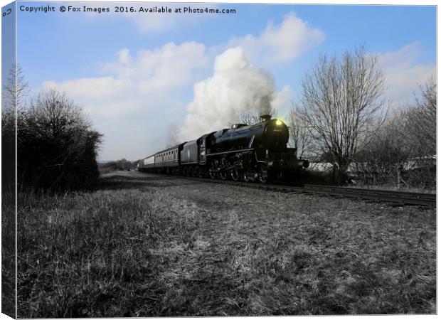 44871 Stainer class black 5 steam train Canvas Print by Derrick Fox Lomax
