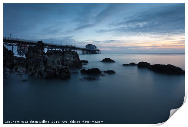 Mumbles Pier Morning Print by Leighton Collins