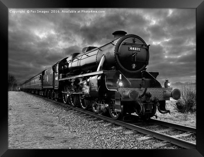 44871 Stainer class black 5 steam train Framed Print by Derrick Fox Lomax
