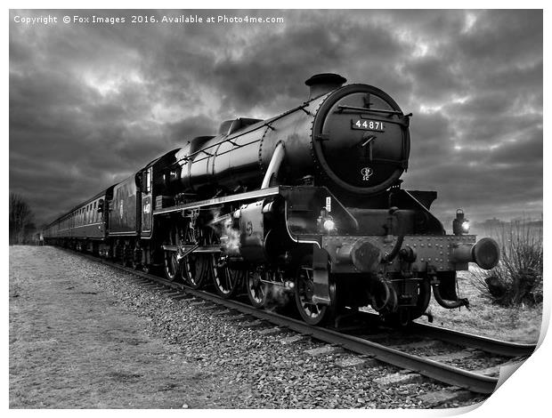 44871 Stainer class black 5 steam train Print by Derrick Fox Lomax