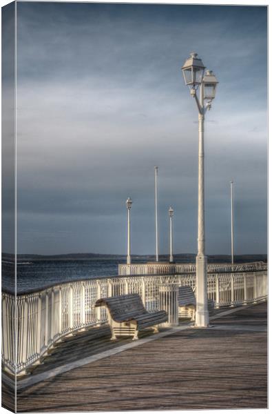 A stroll on Arcachon Jetty Canvas Print by Michelle PREVOT