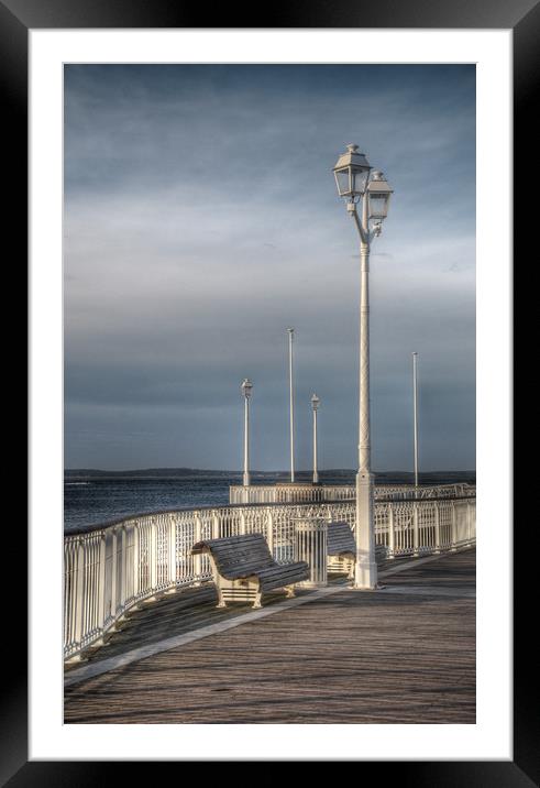 A stroll on Arcachon Jetty Framed Mounted Print by Michelle PREVOT