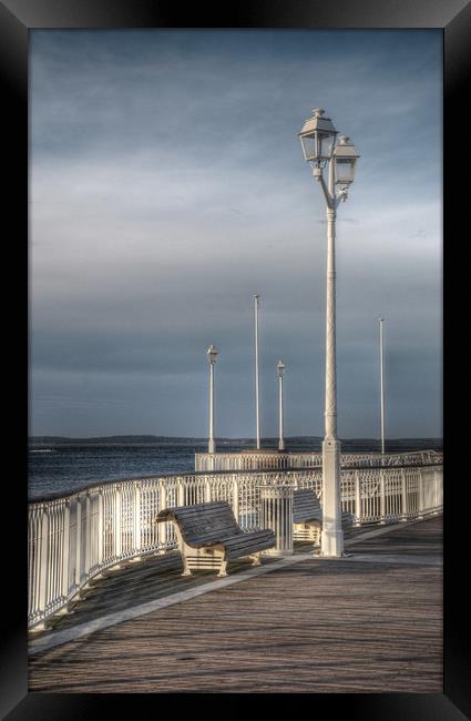 A stroll on Arcachon Jetty Framed Print by Michelle PREVOT