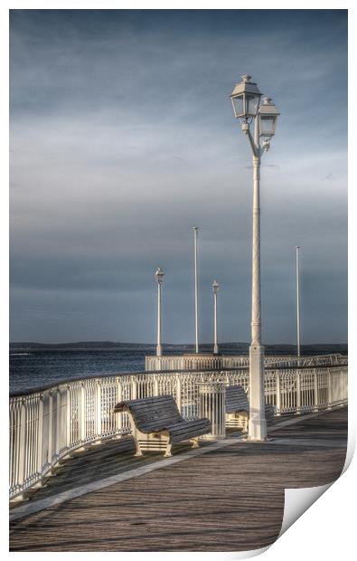 A stroll on Arcachon Jetty Print by Michelle PREVOT