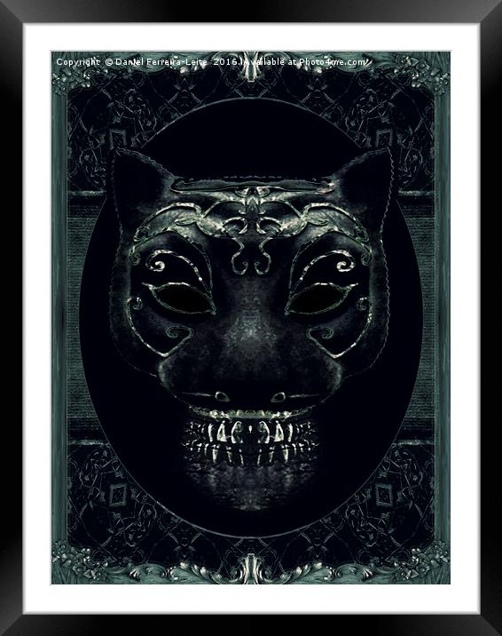 Creepy Mask Portrait with Ornate Borders Framed Mounted Print by Daniel Ferreira-Leite