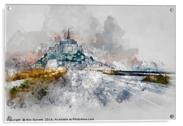 Mont Saint Michel Acrylic by Ann Garrett