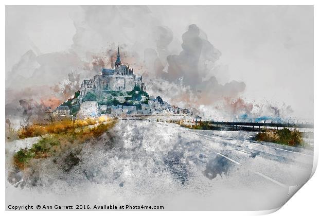 Mont Saint Michel Print by Ann Garrett