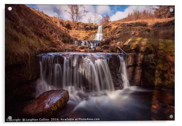 Blaen y Glyn waterfalls Acrylic by Leighton Collins
