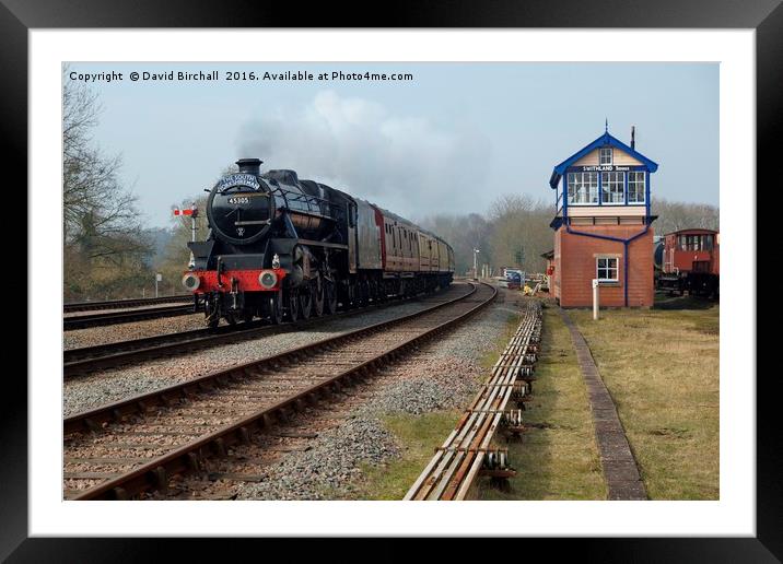 Black Five 45305 at Swithland Box Framed Mounted Print by David Birchall