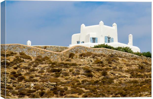 Mykonos hillside villa Canvas Print by Mick Sadler ARPS