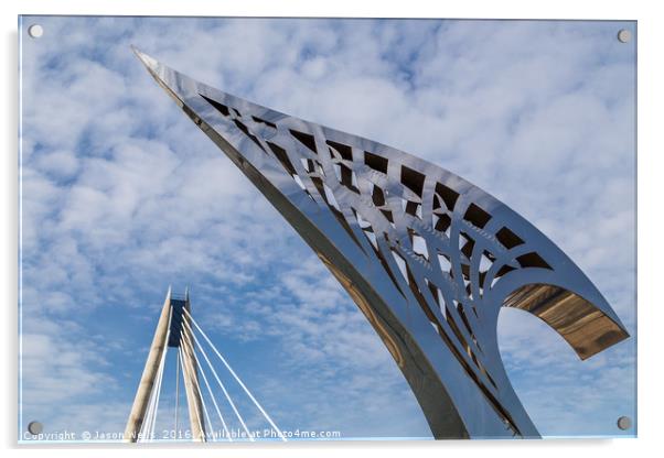 Fish symbols in front of the bridge Acrylic by Jason Wells