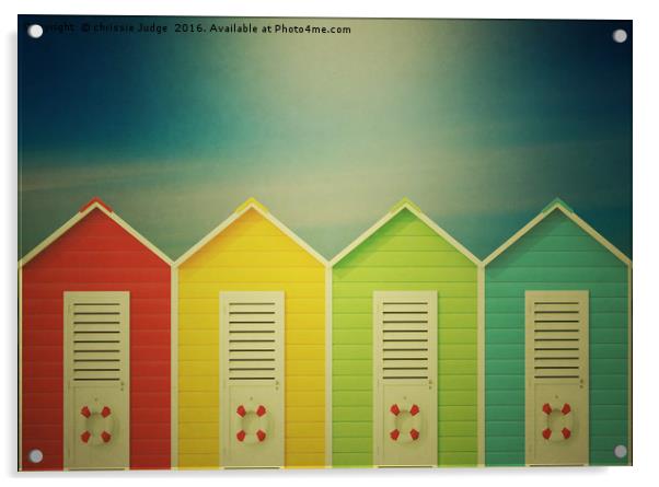 the little row of beach huts  Acrylic by Heaven's Gift xxx68