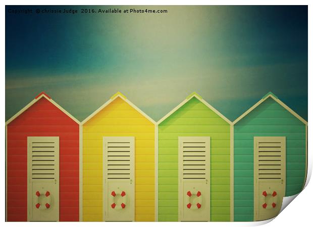 the little row of beach huts  Print by Heaven's Gift xxx68