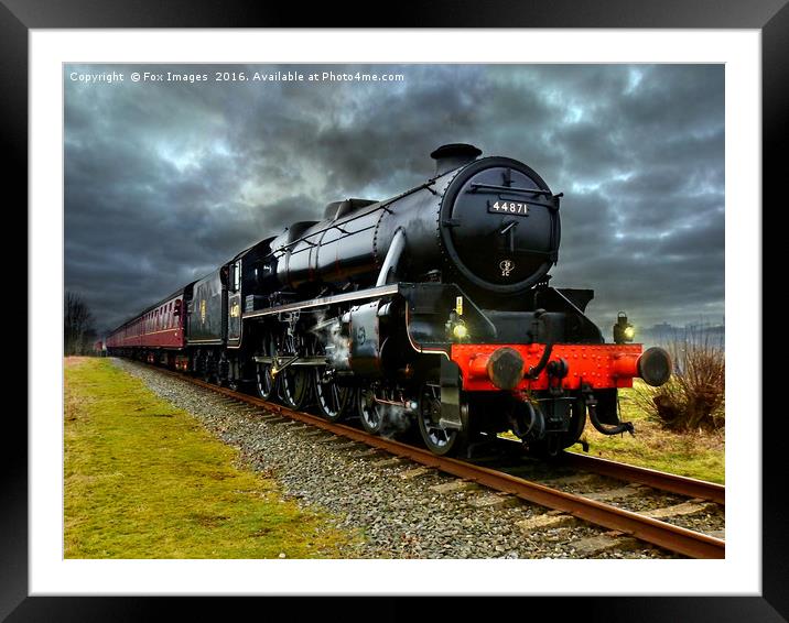 44871 Stainer class black 5 train Framed Mounted Print by Derrick Fox Lomax