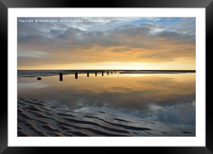 Sunset on Blackpool Beach Framed Mounted Print by Gary Kenyon